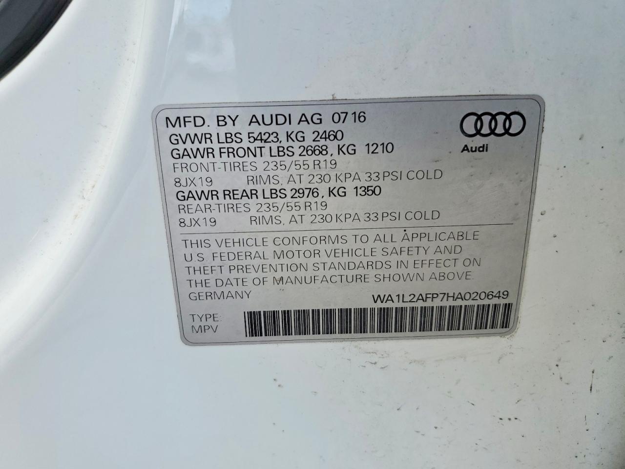 2017 AUDI Q5