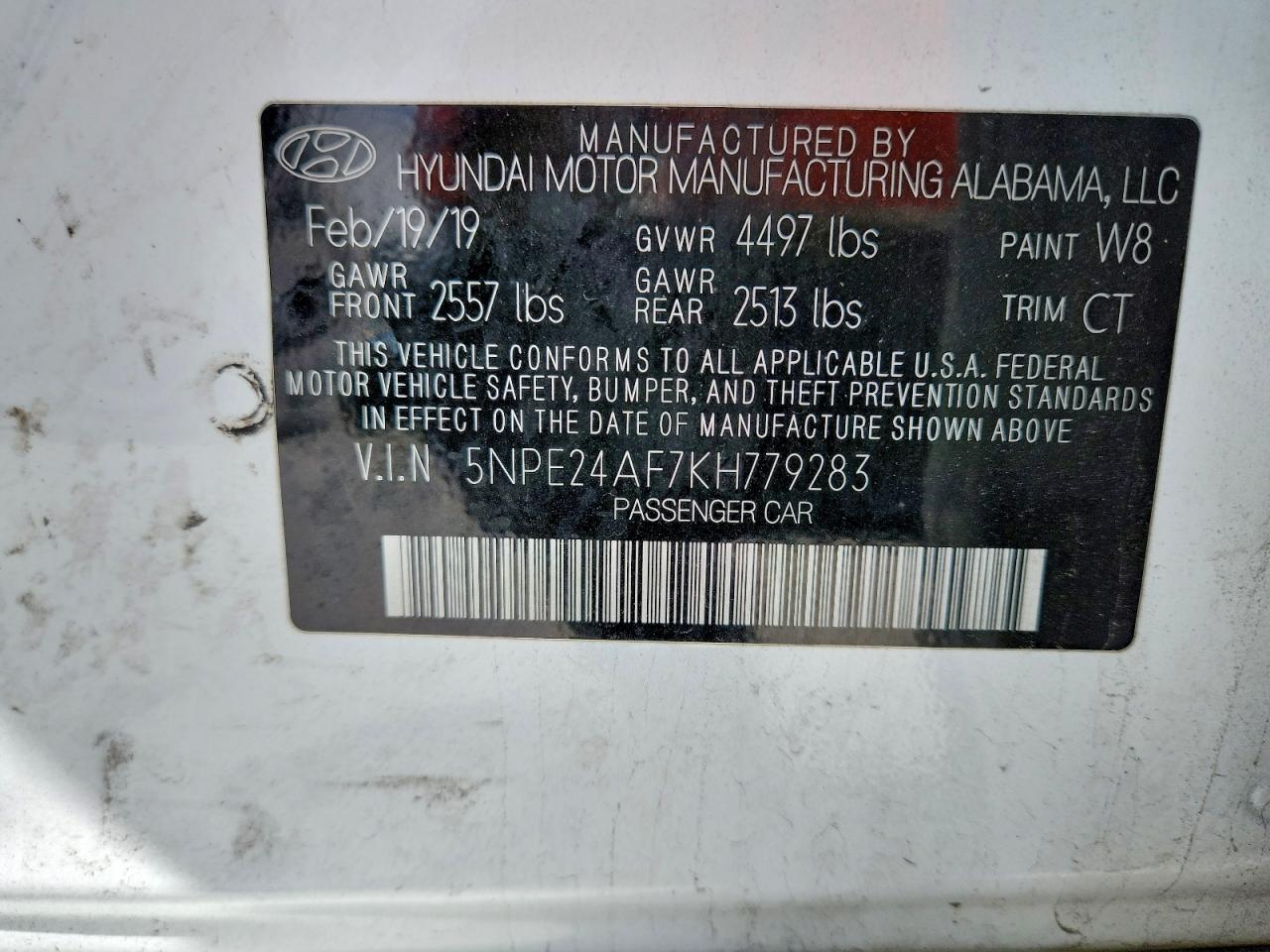 2019 HYUNDAI SONATA