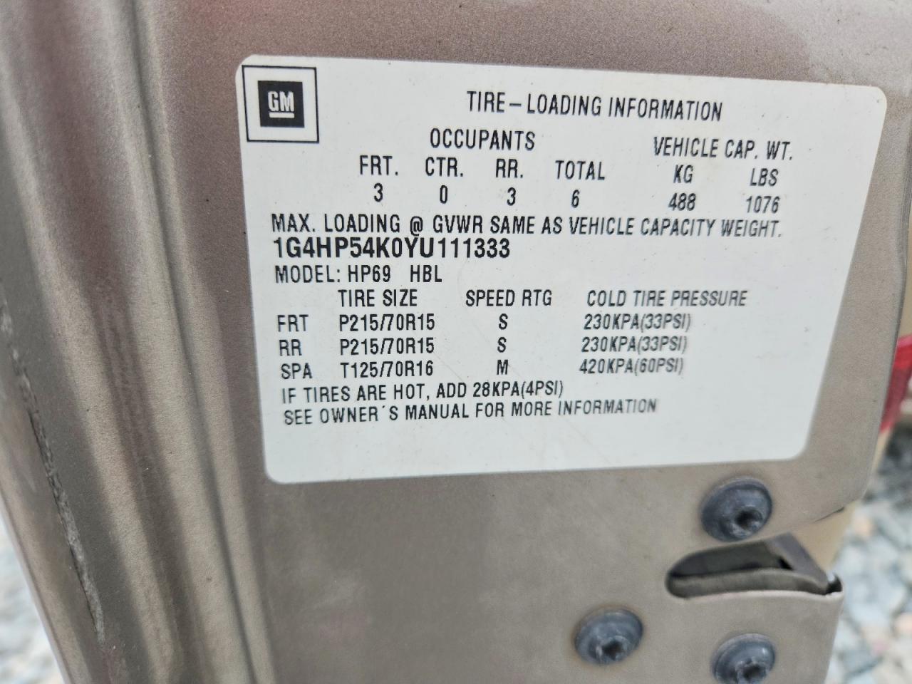 2000 BUICK LESABRE