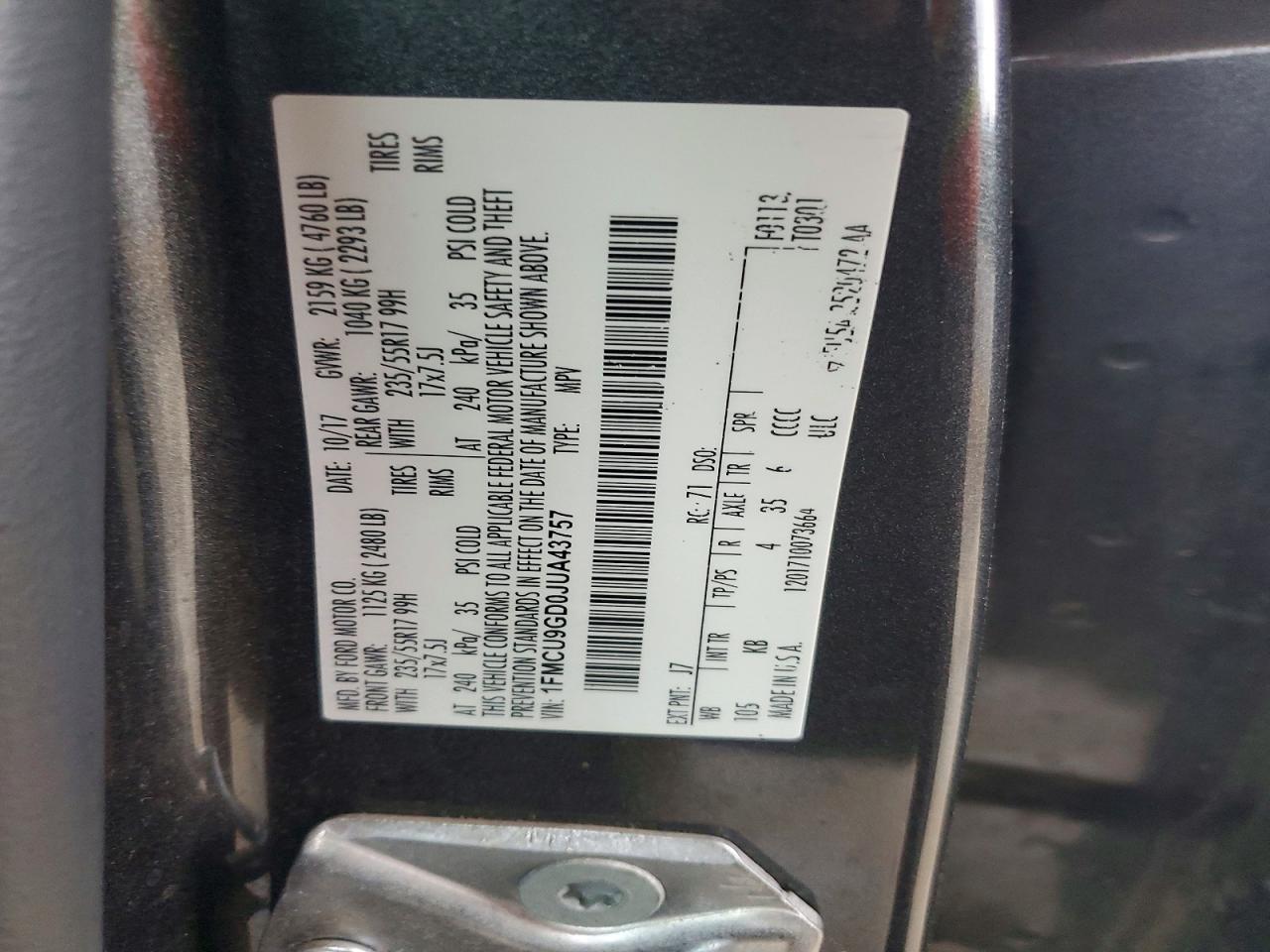 2018 FORD ESCAPE