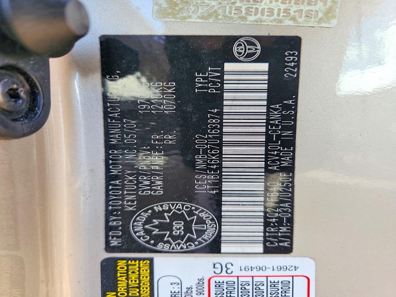 2007 TOYOTA CAMRY