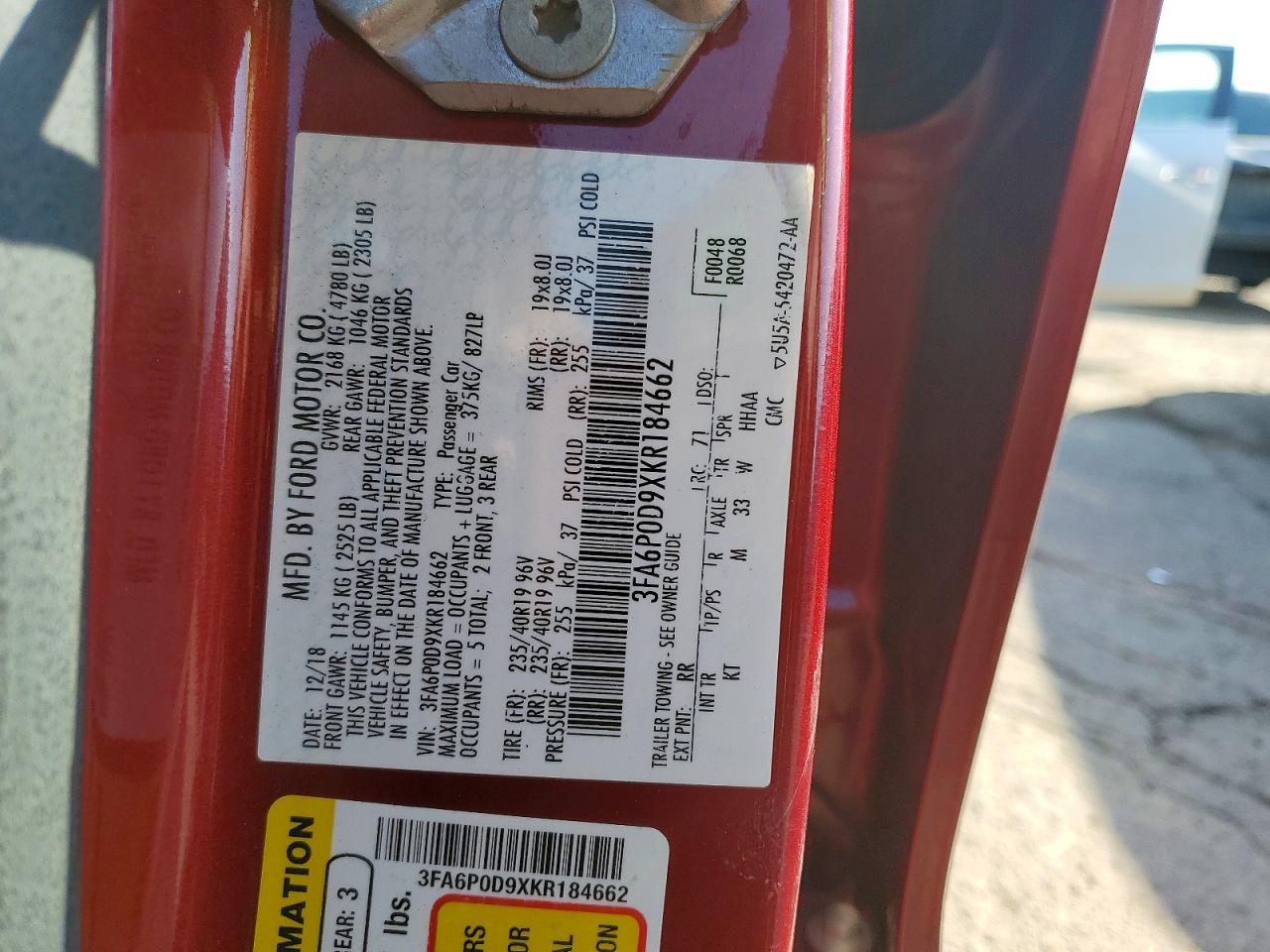 2019 FORD FUSION