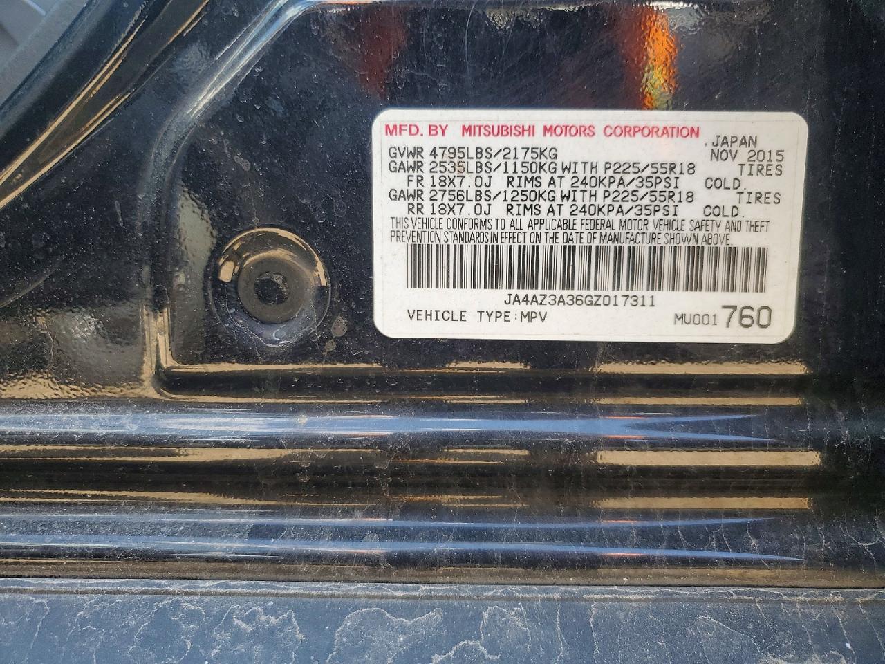 2016 MITSUBISHI OUTLANDER