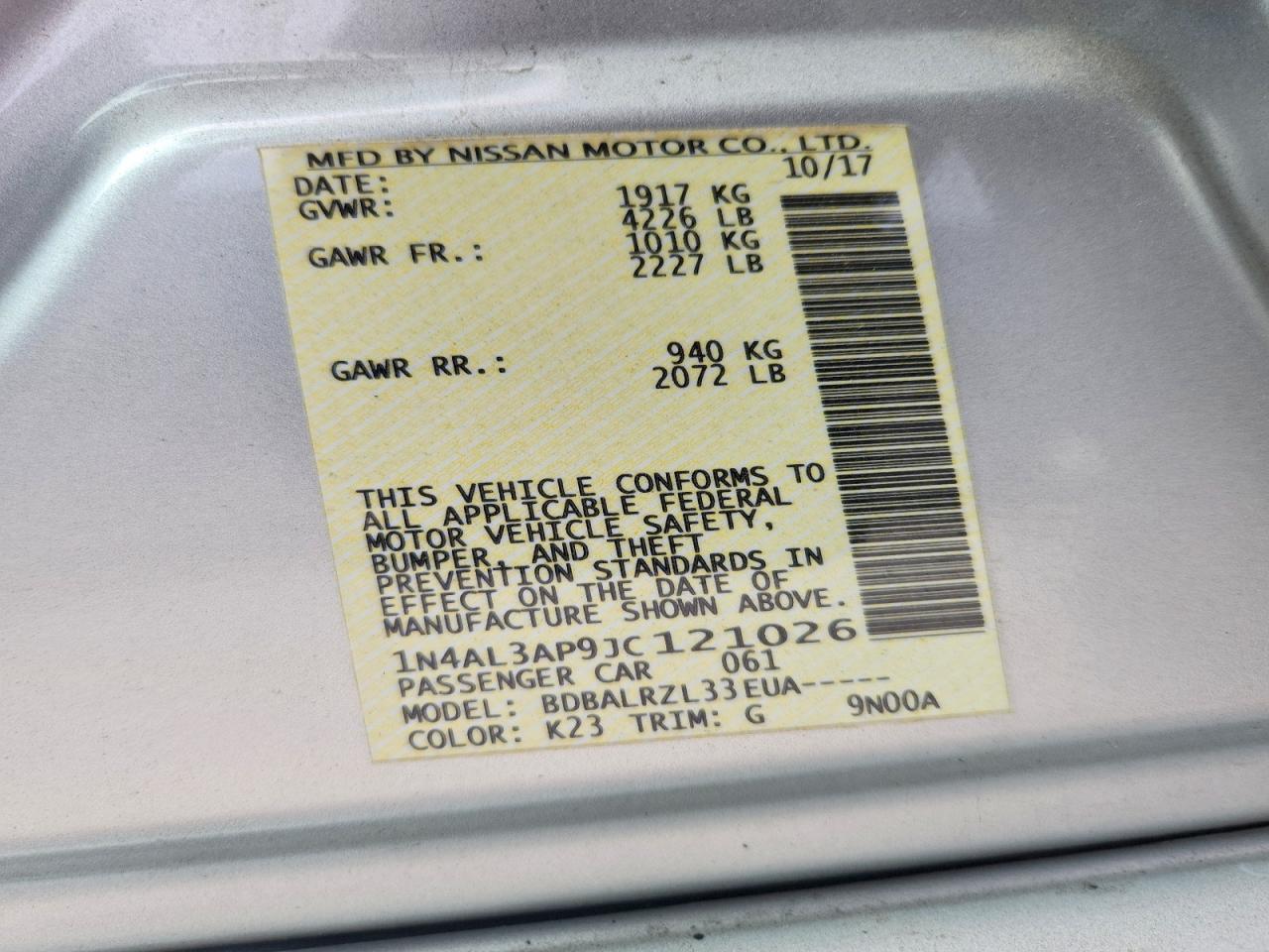2018 NISSAN ALTIMA