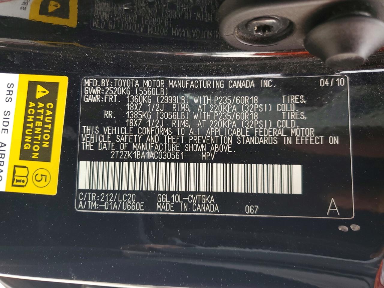 2010 LEXUS RX350