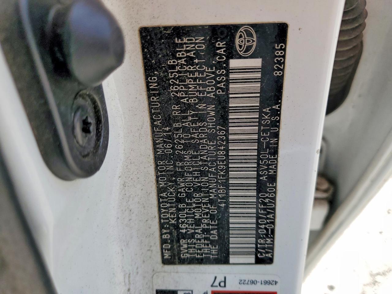 2014 TOYOTA CAMRY