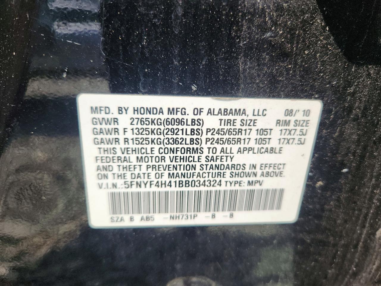 2011 HONDA PILOT