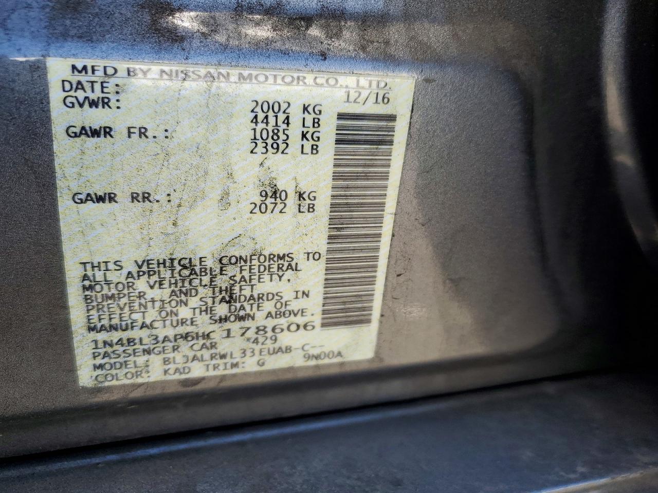 2017 NISSAN ALTIMA