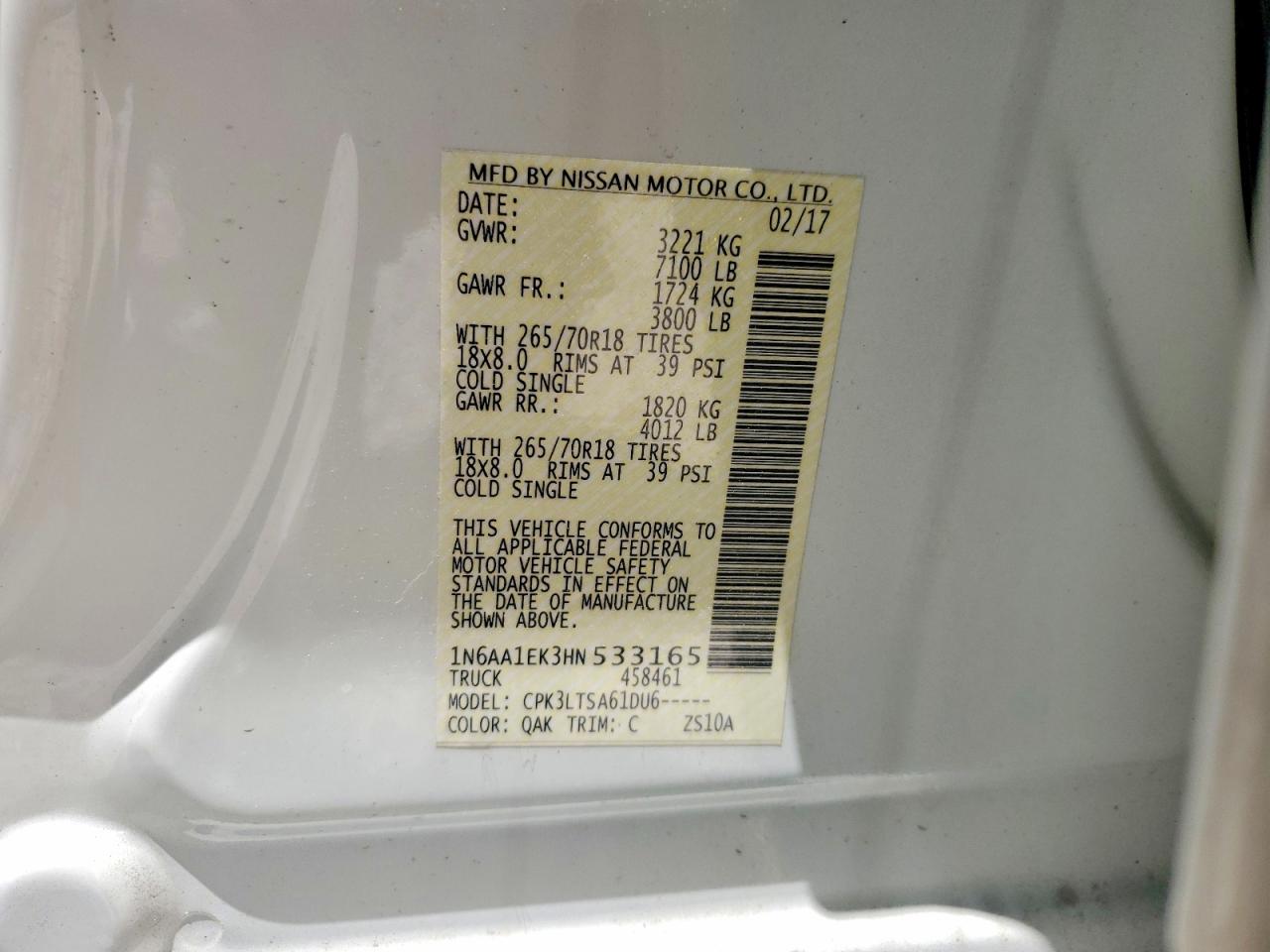 2017 NISSAN TITAN