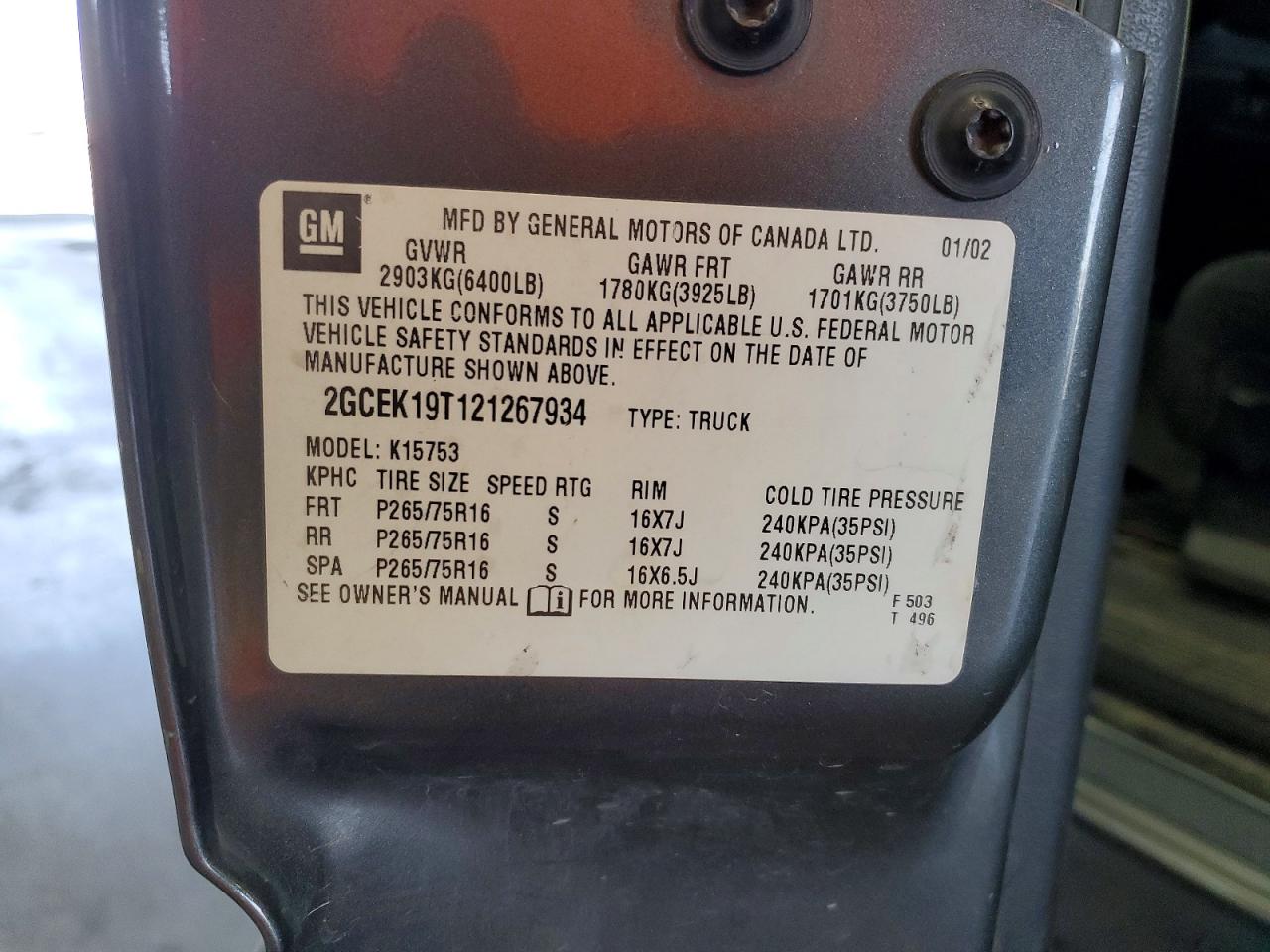 2002 CHEVROLET SILVERADO