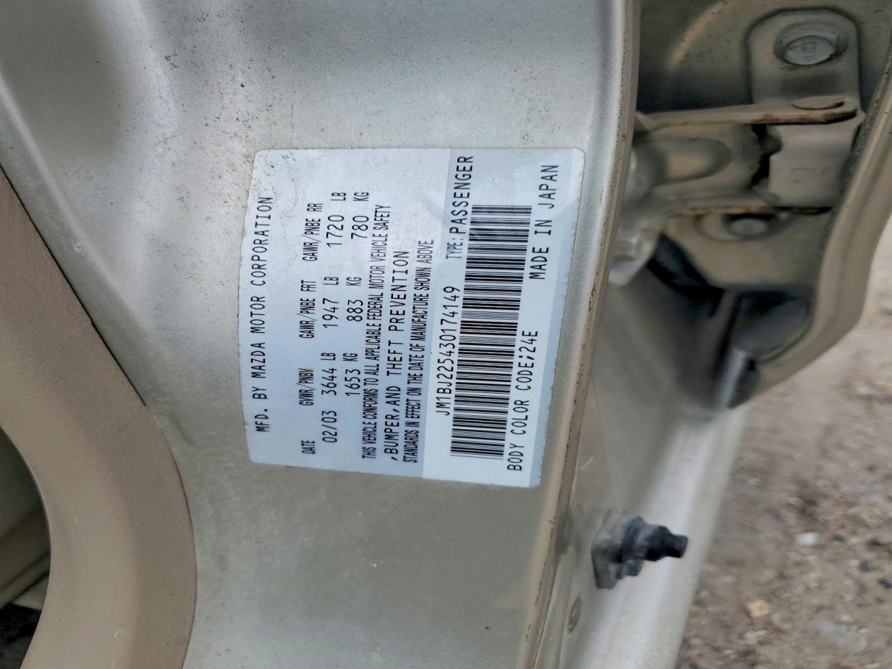 2003 MAZDA PROTEGE