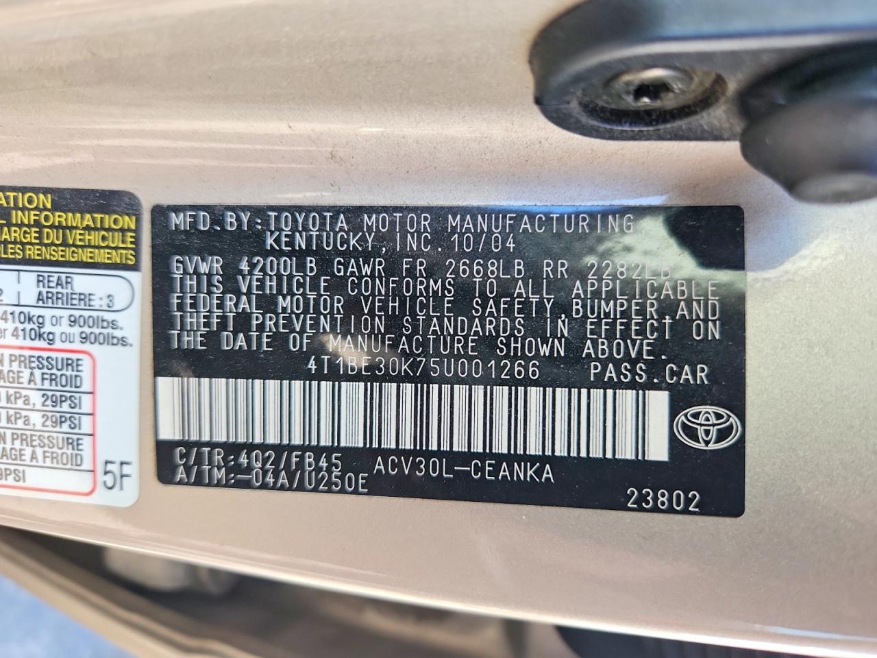 2005 TOYOTA CAMRY