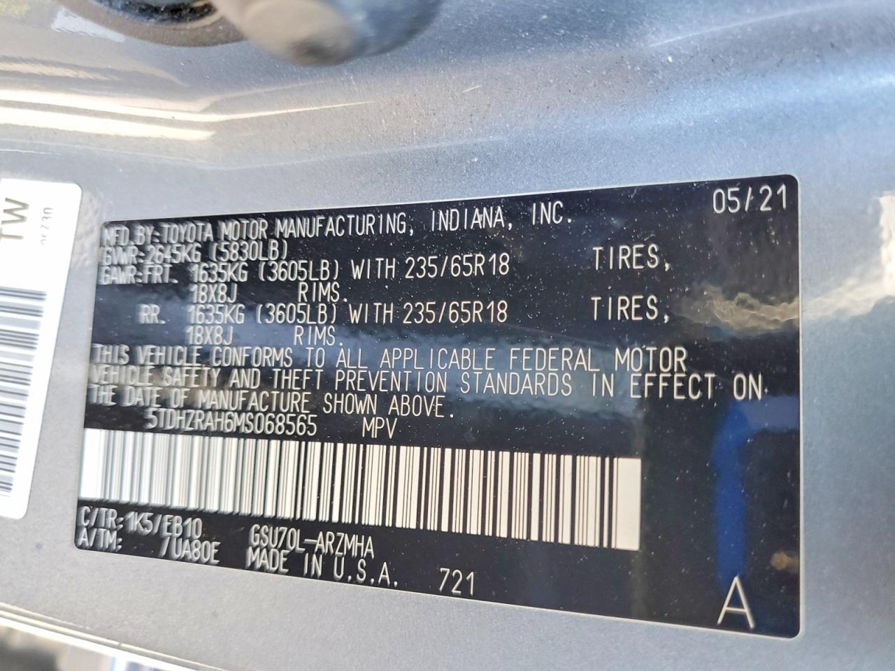 2021 TOYOTA HIGHLANDER