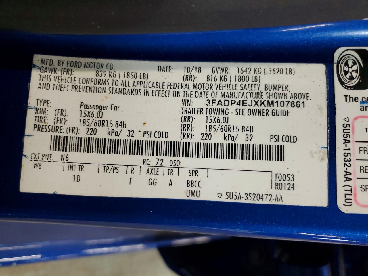 2019 FORD FIESTA