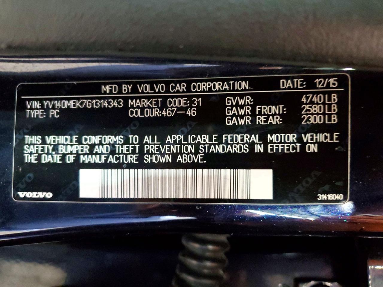 2016 VOLVO V60