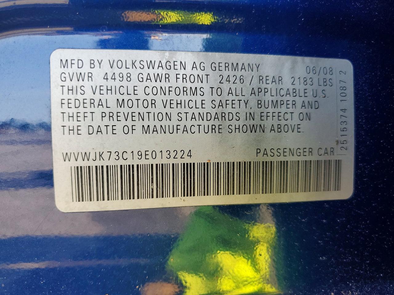 2009 VOLKSWAGEN PASSAT