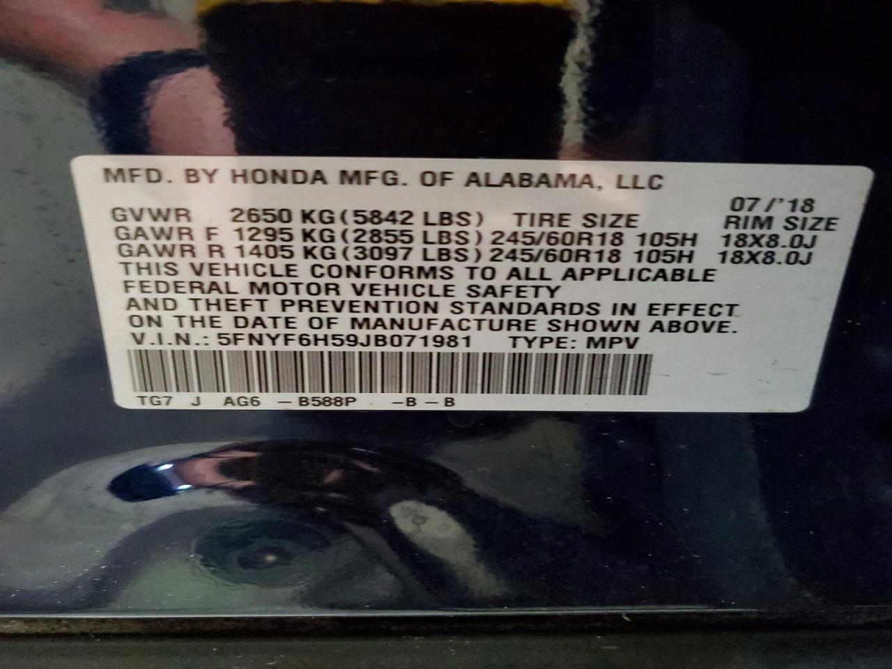2018 HONDA PILOT