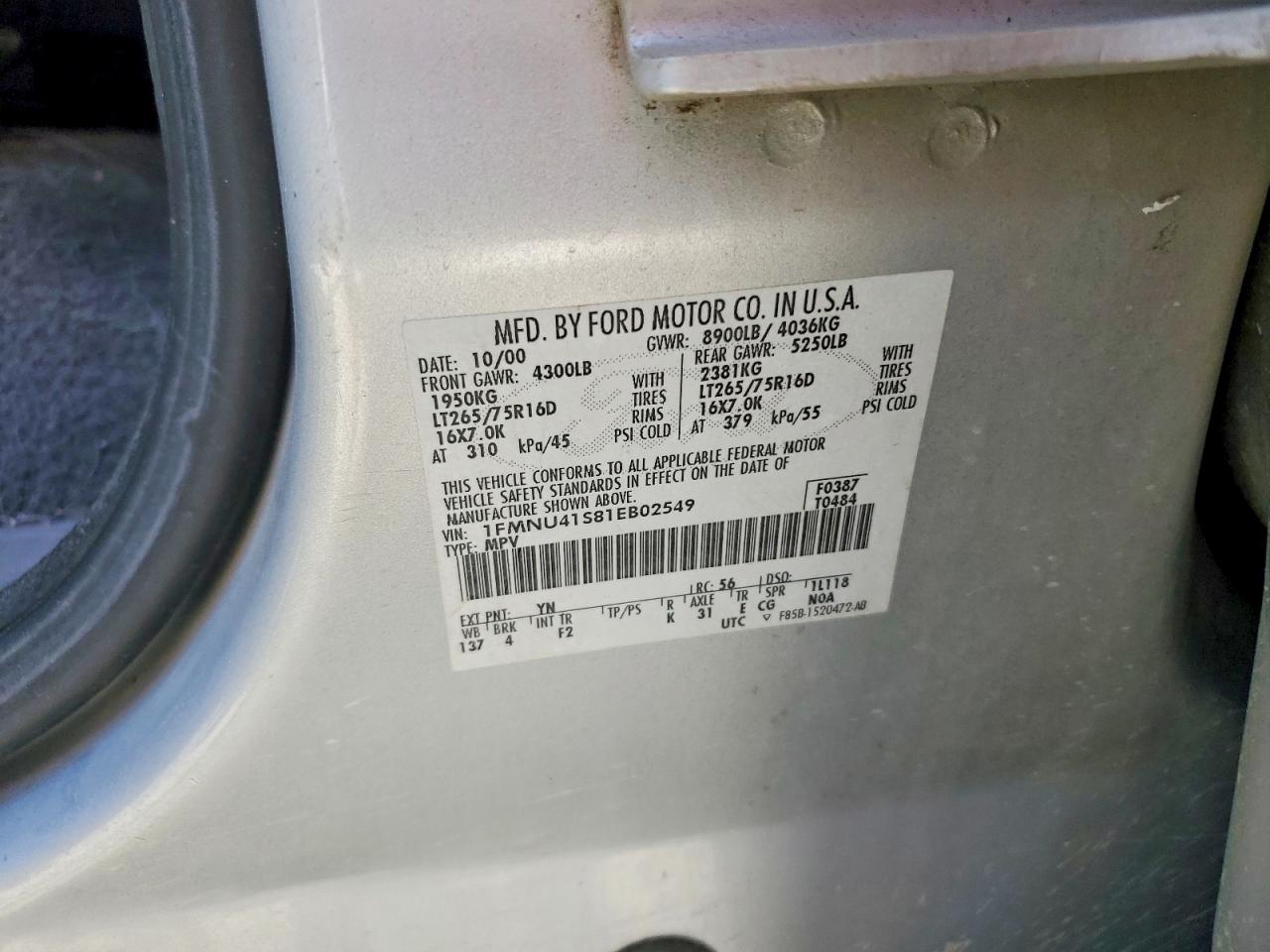 2001 FORD EXCURSION