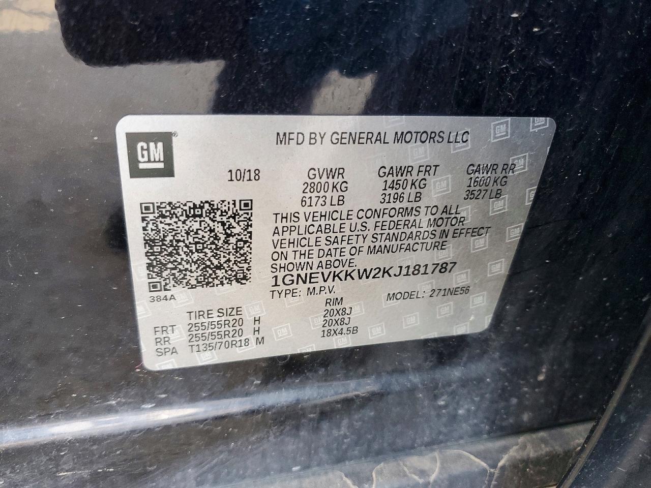 2019 CHEVROLET TRAVERSE