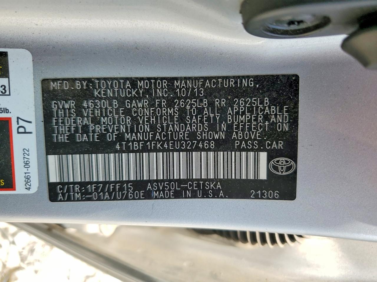 2014 TOYOTA CAMRY