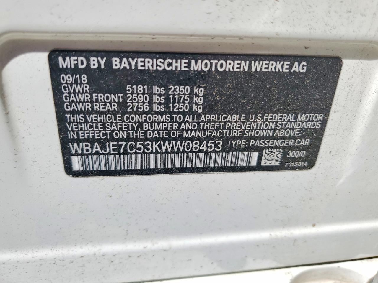 2019 BMW 5 SERIES