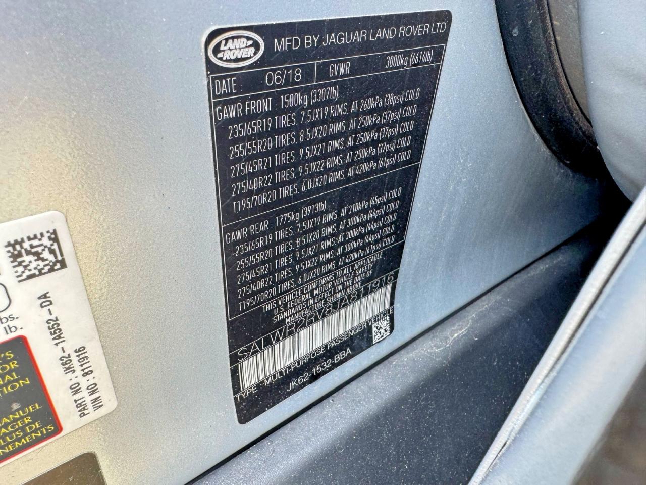 2018 LAND ROVER RANGEROVER