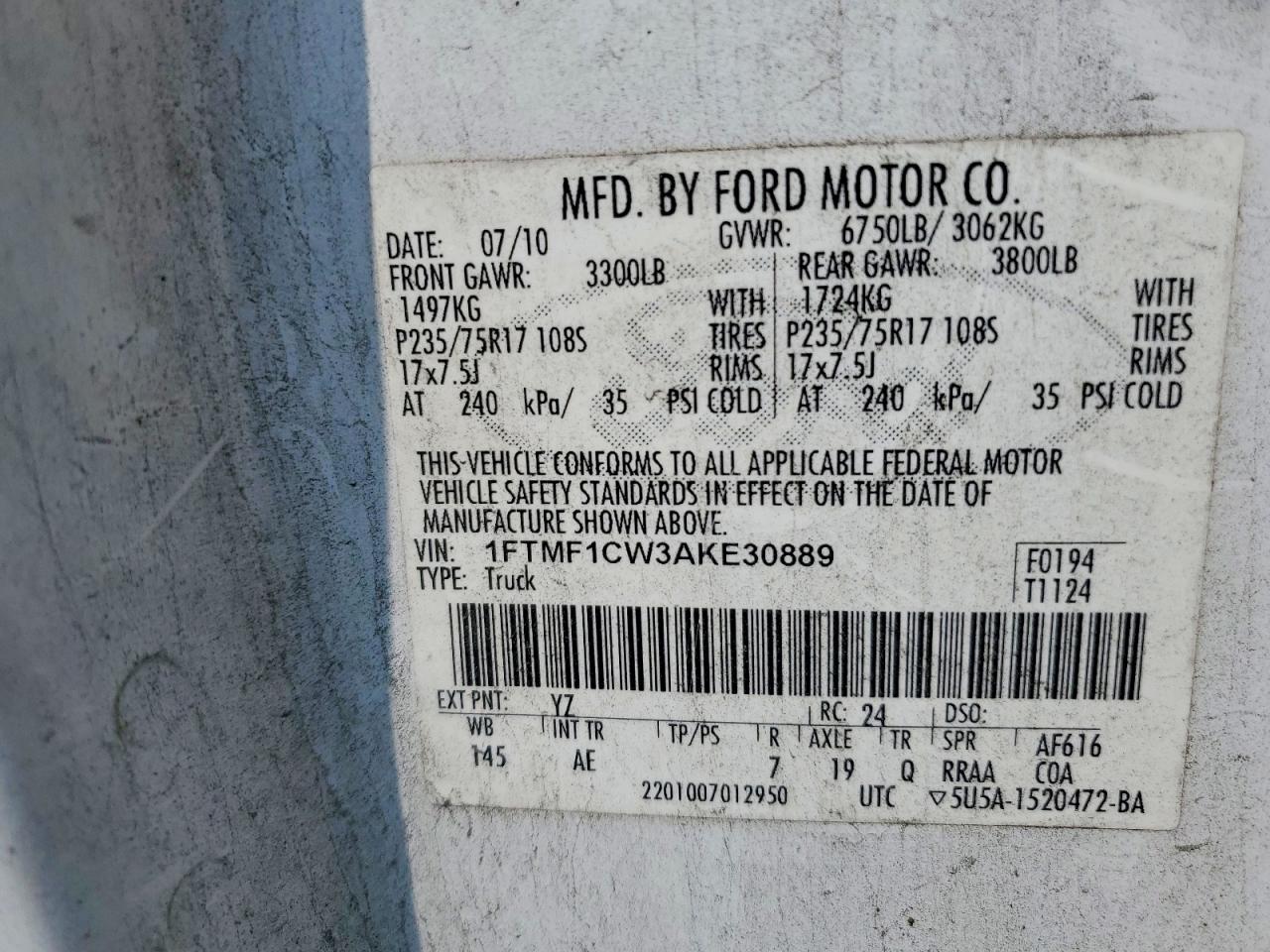 2010 FORD F150