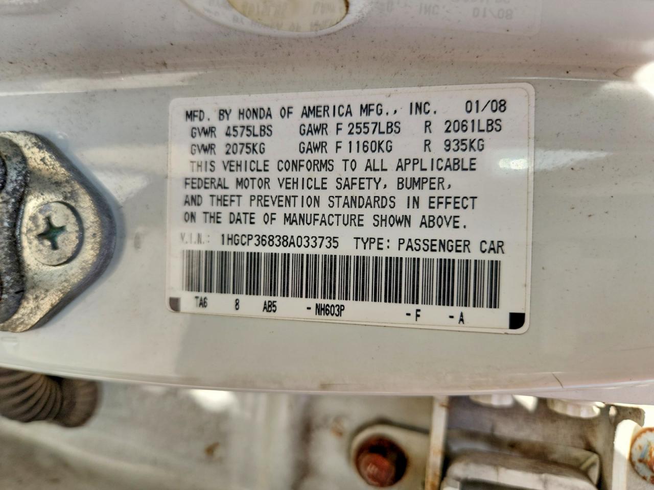 2008 HONDA ACCORD