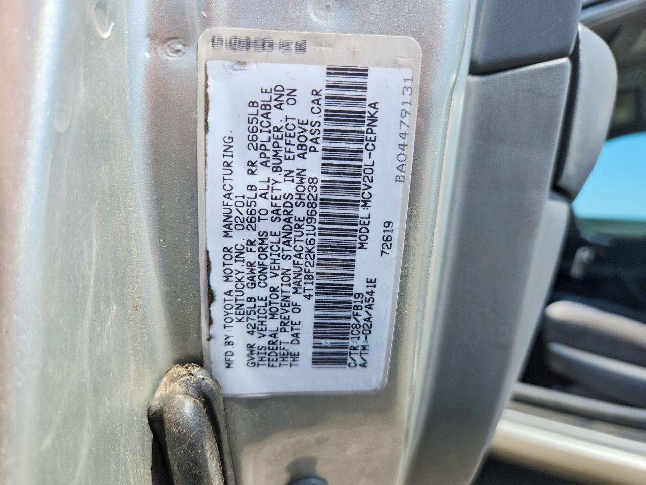 2001 TOYOTA CAMRY