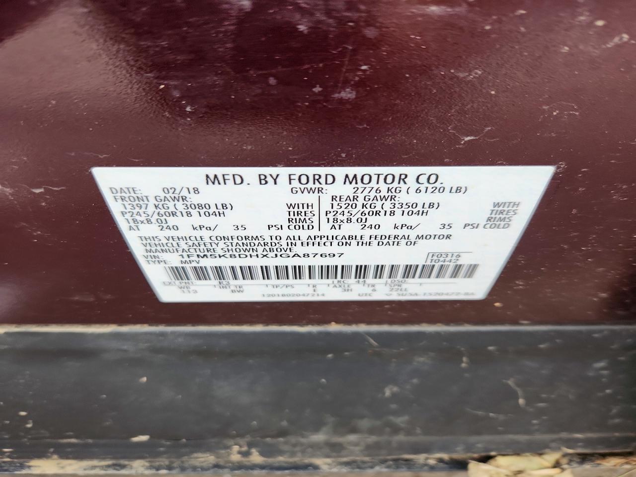 2018 FORD EXPLORER
