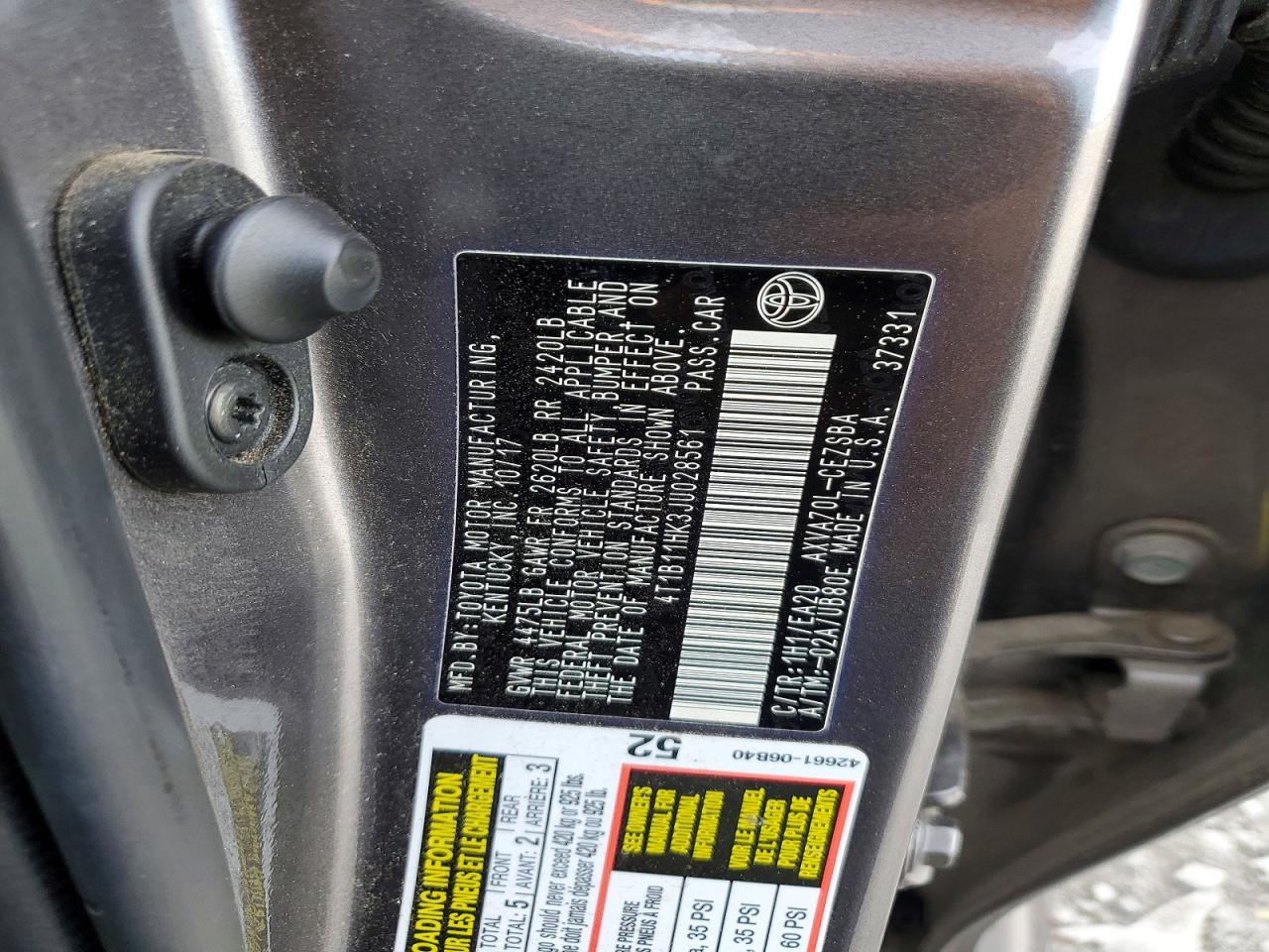 2018 TOYOTA CAMRY