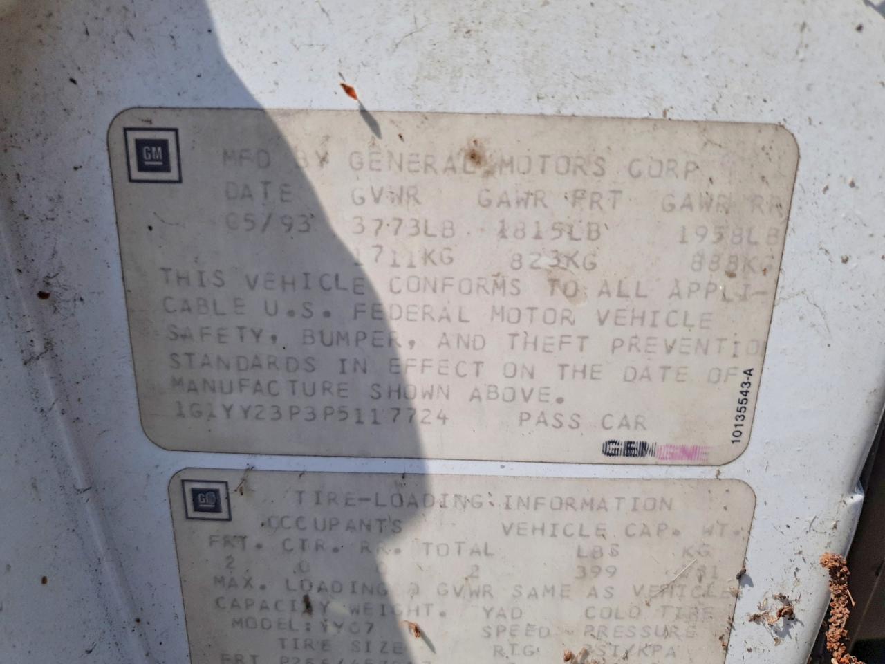 1993 CHEV CORVETTE