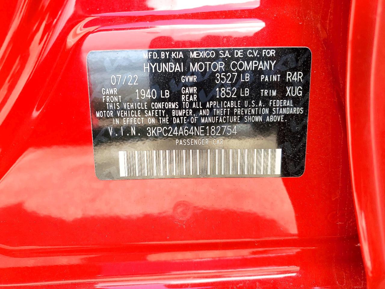 2022 HYUNDAI ACCENT