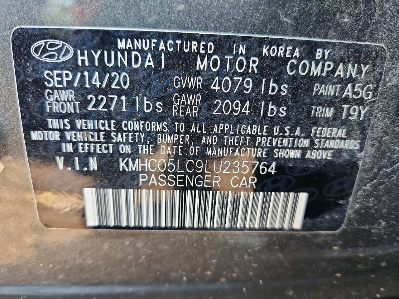 2020 HYUNDAI IONIQ