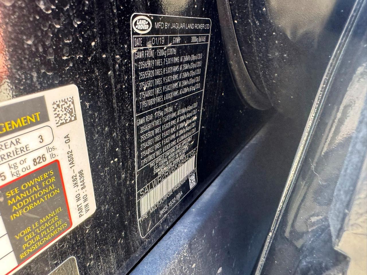 2019 LAND ROVER RANGEROVER