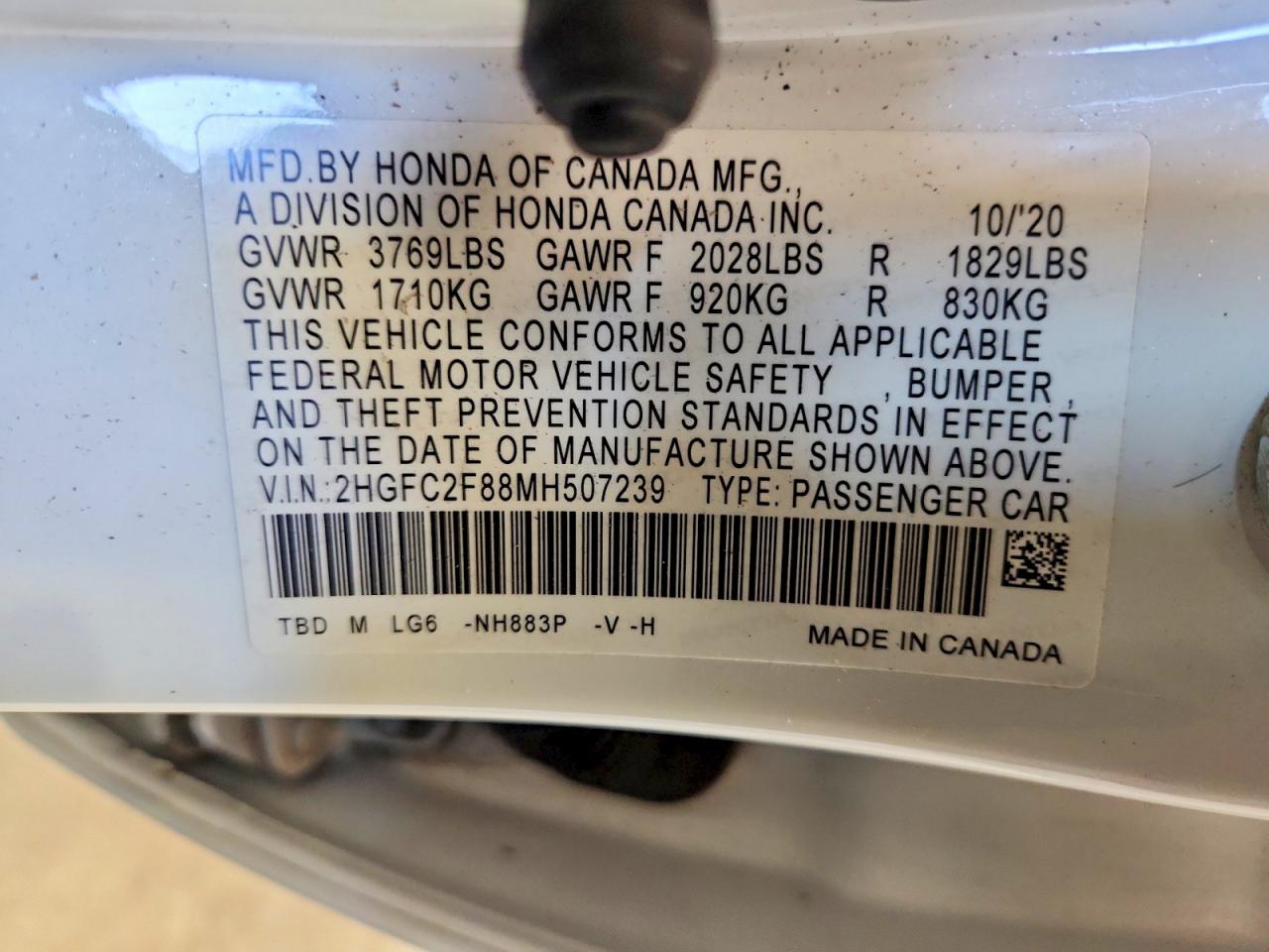 2021 HONDA CIVIC