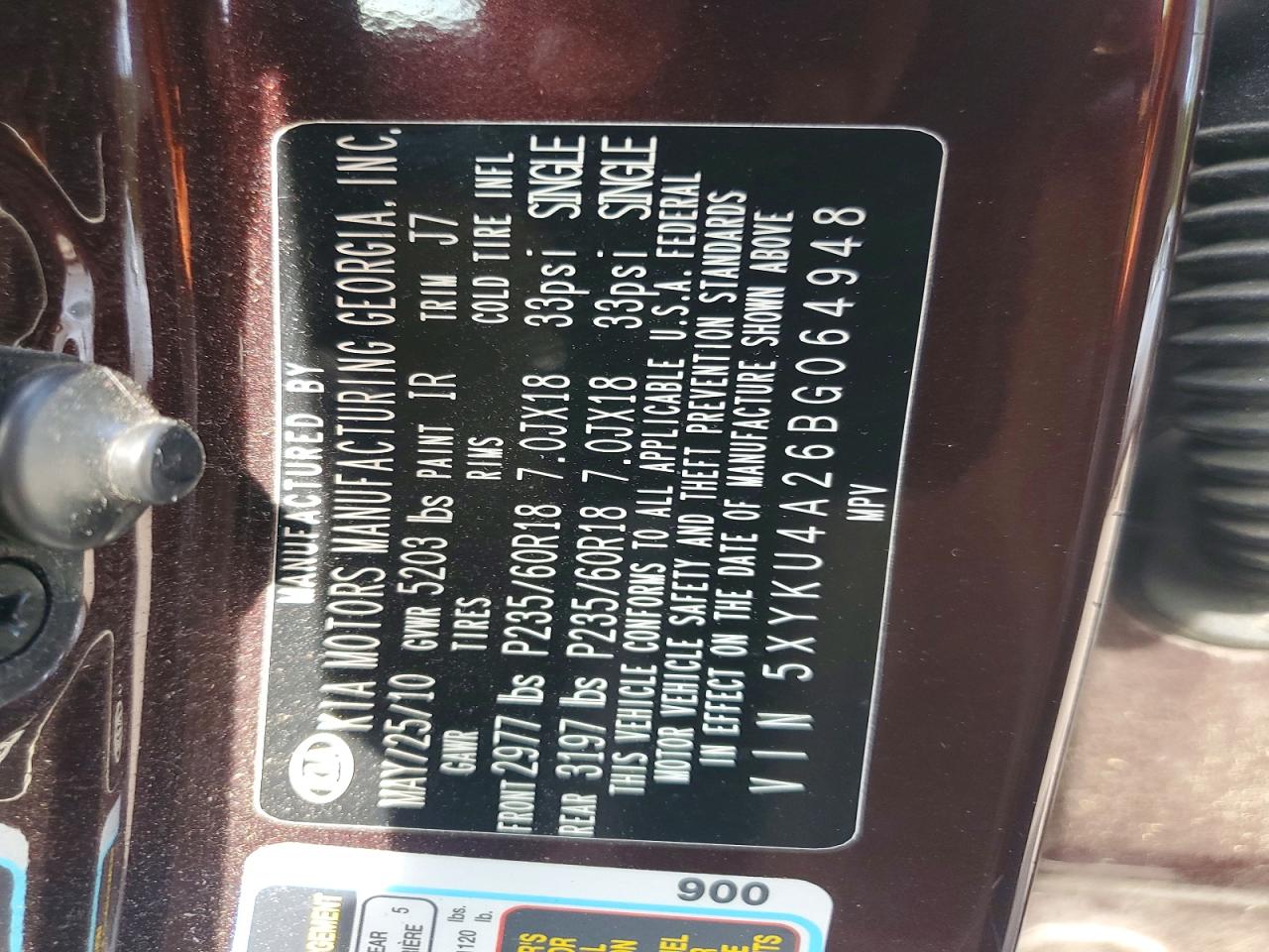 2011 KIA SORENTO