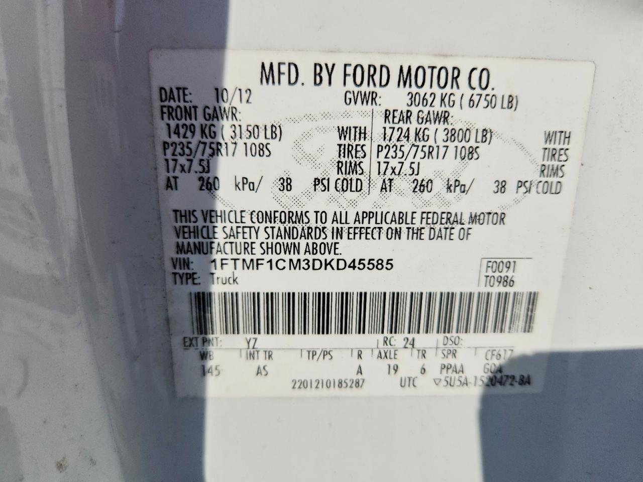 2013 FORD F150
