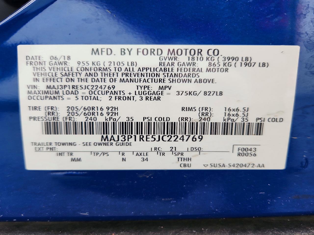 2018 FORD ECOSPORT