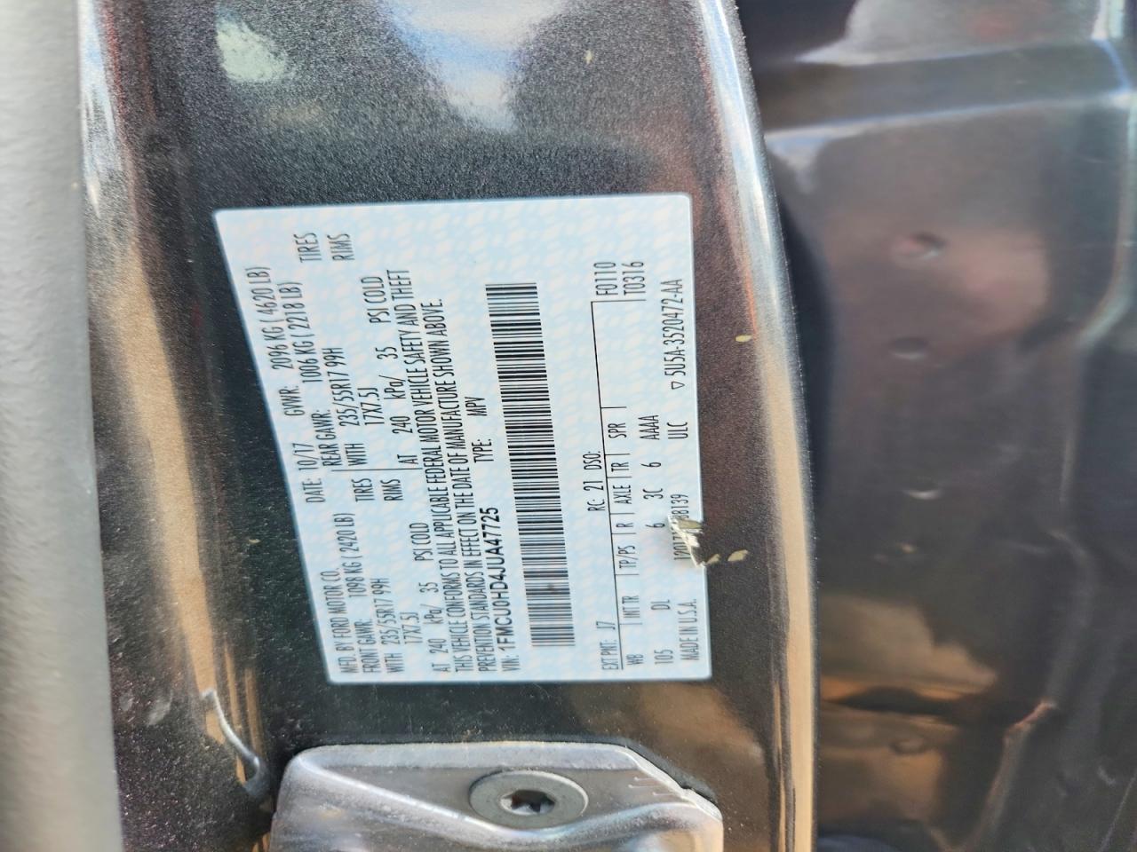 2018 FORD ESCAPE