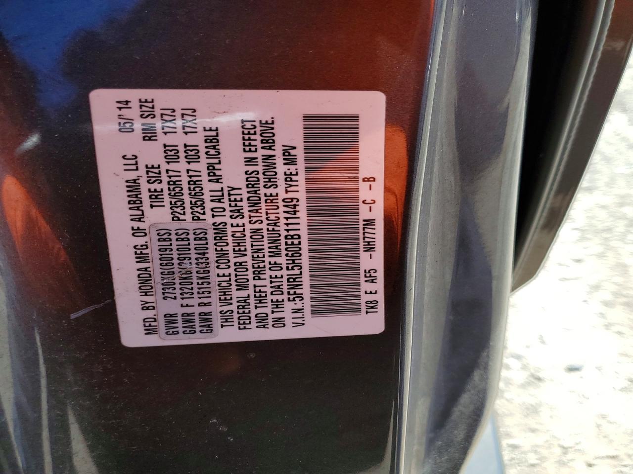 2014 HONDA ODYSSEY