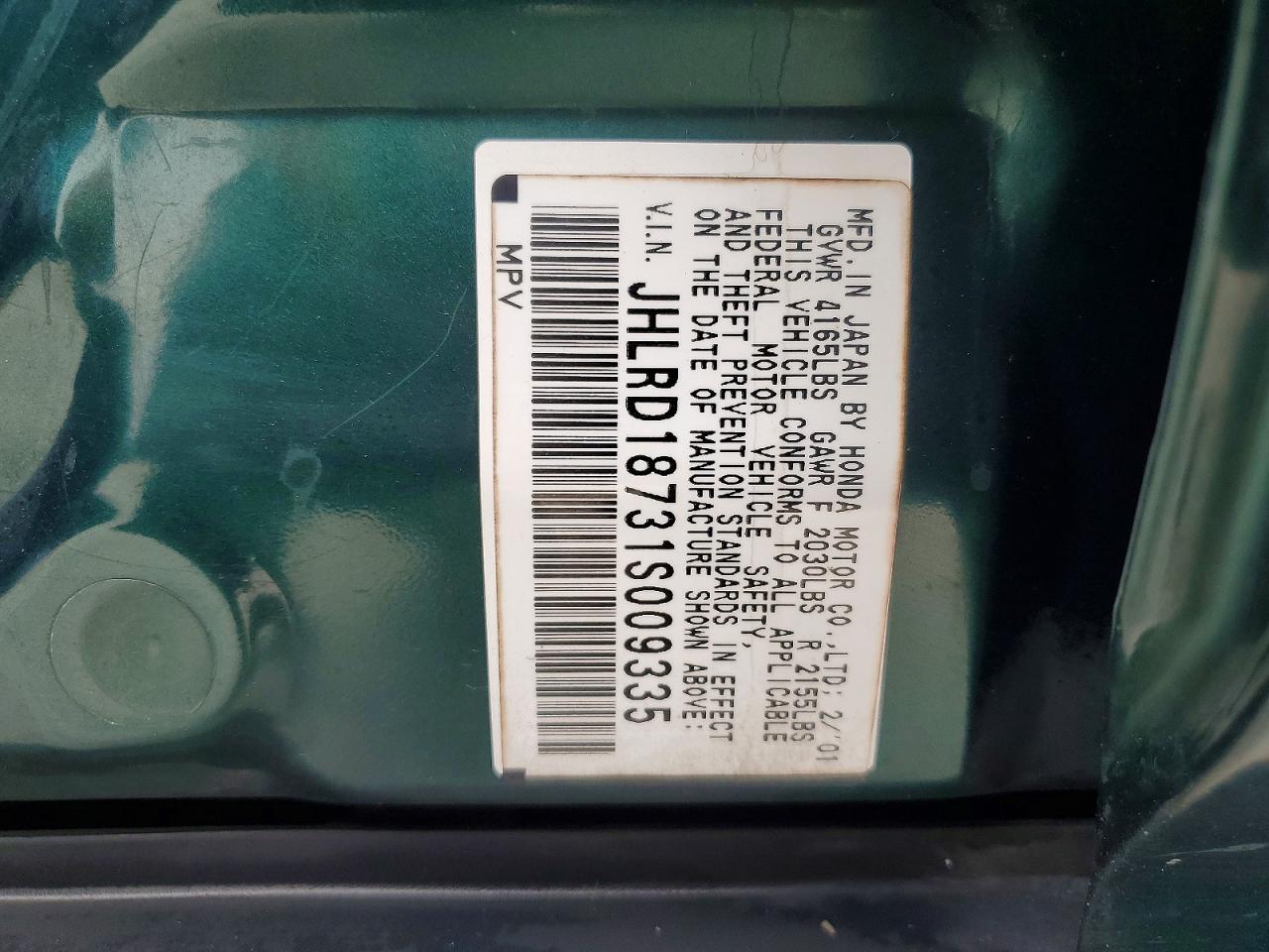 2001 HONDA CRV