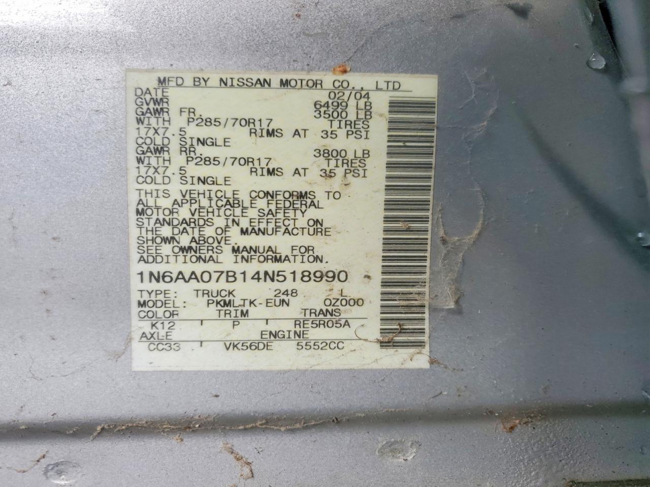 2004 NISSAN TITAN
