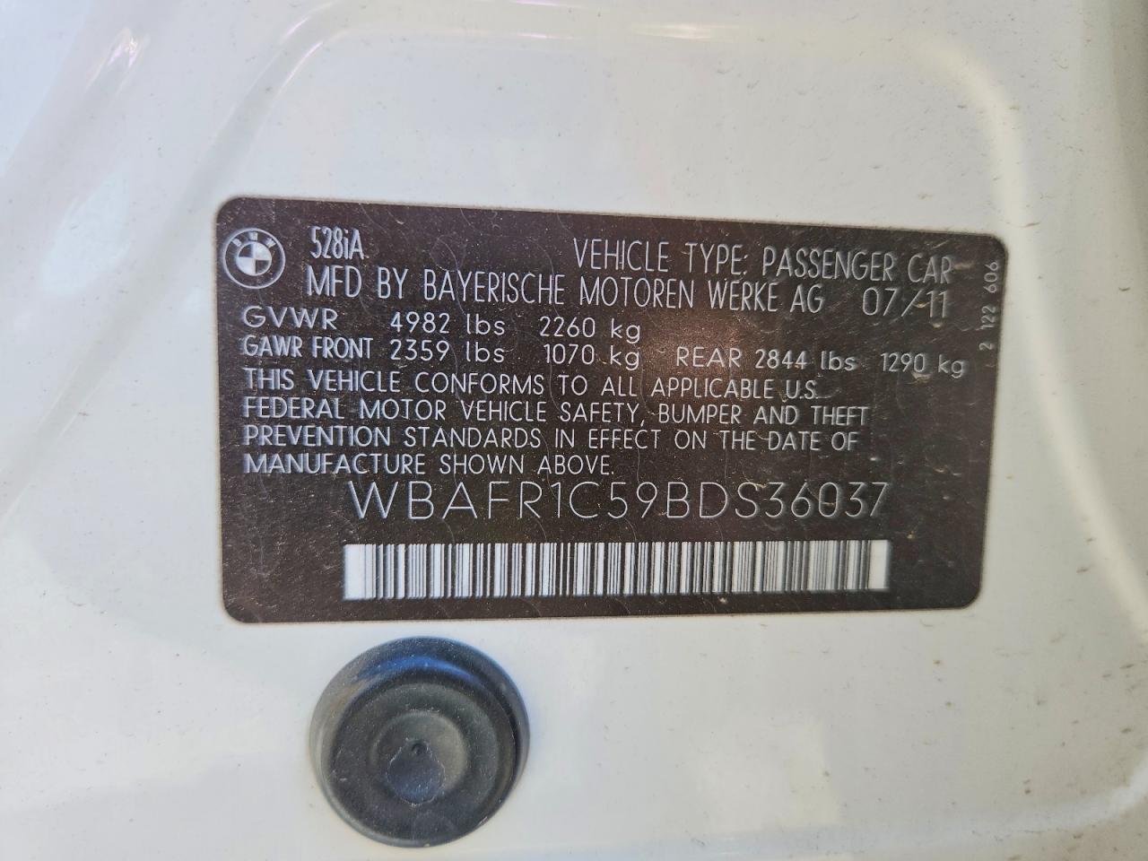 2011 BMW 5 SERIES