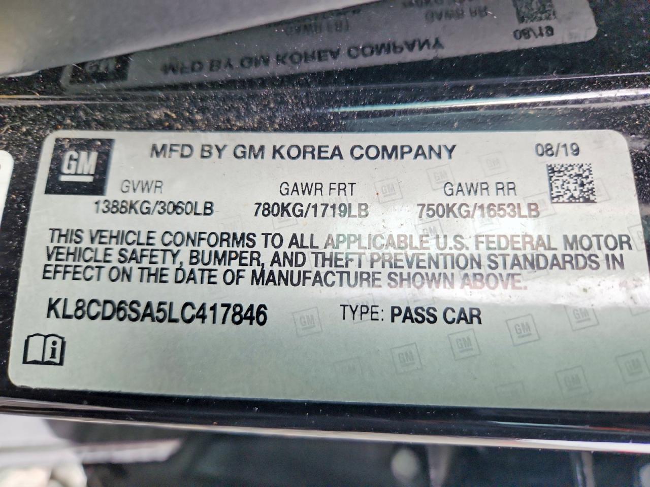 2020 CHEVROLET SPARK
