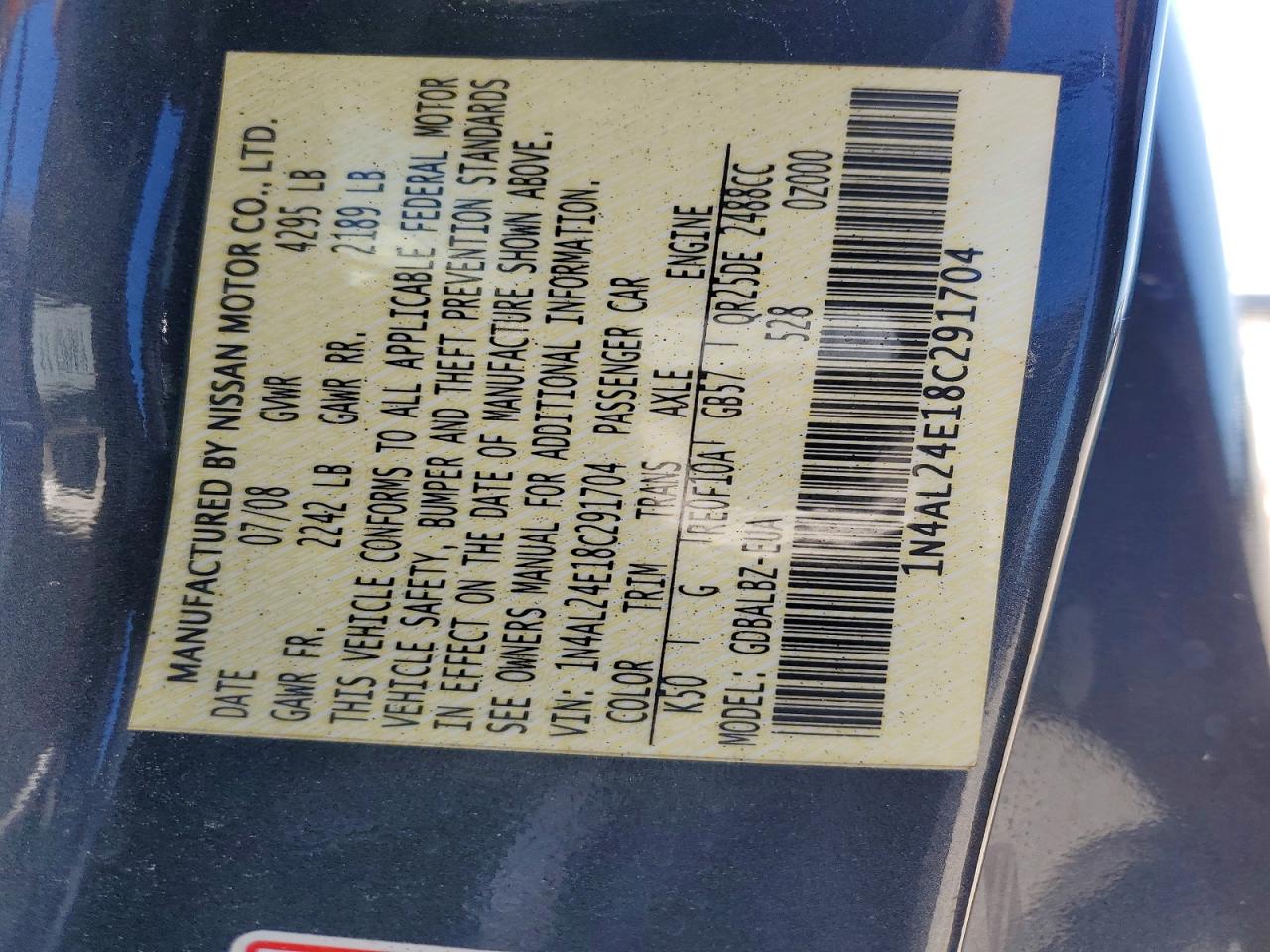 2008 NISSAN ALTIMA
