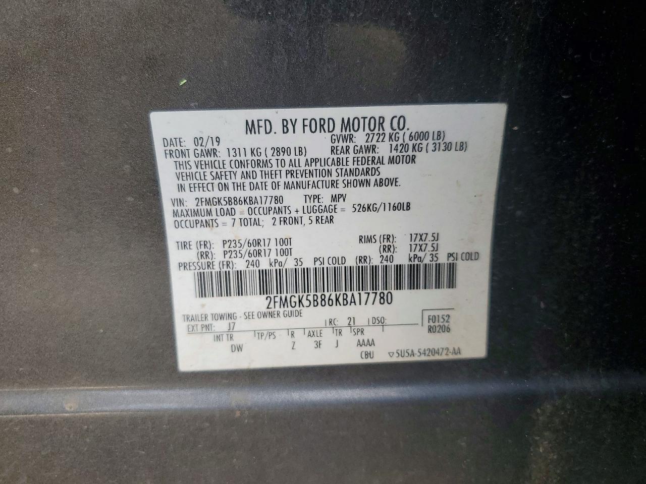 2019 FORD FLEX