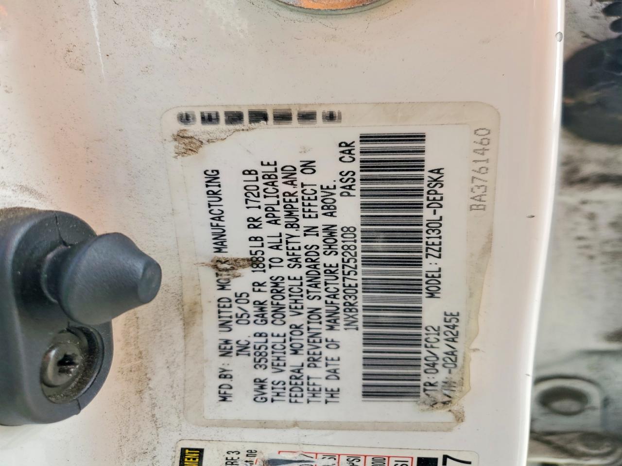 2005 TOYOTA COROLLA