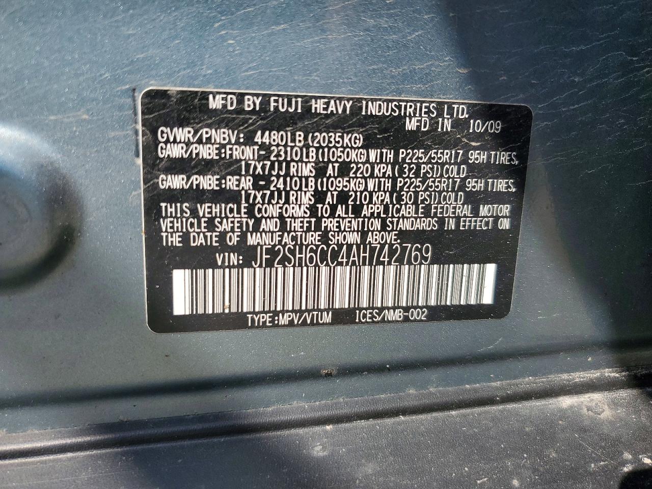 2010 SUBARU FORESTER