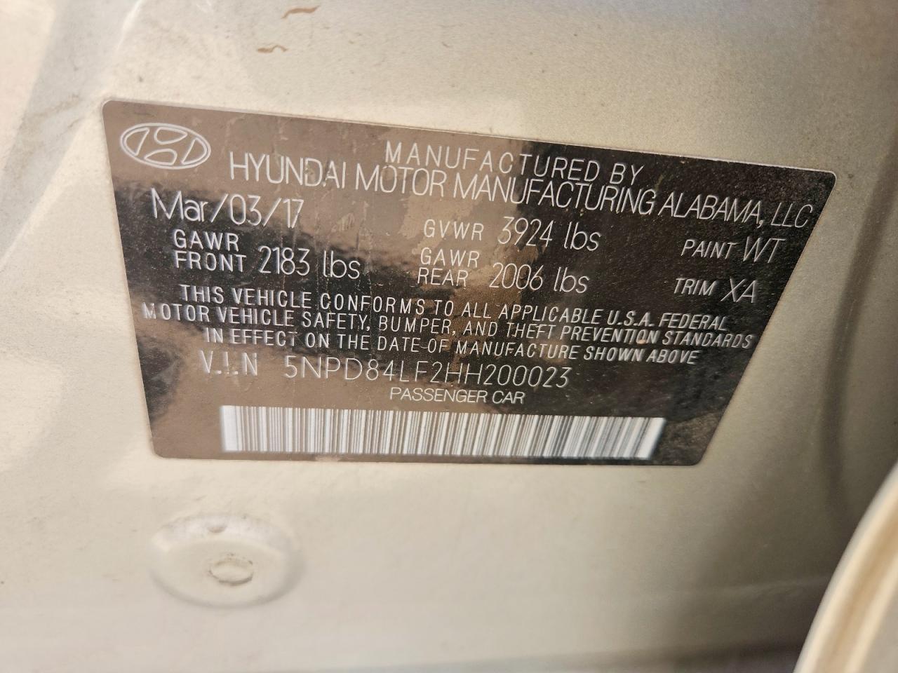 2017 HYUNDAI ELANTRA
